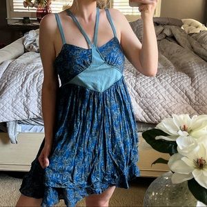 FREE PEOPLE | Boho Suede Strap Summer Dress